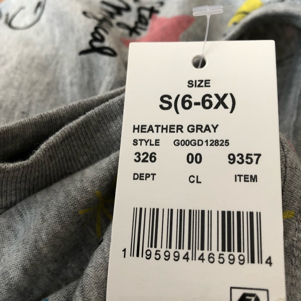 Disney NWT Minnie Mouse Long Sleeve Graphic T- Gray XS - Picture 3 of 3